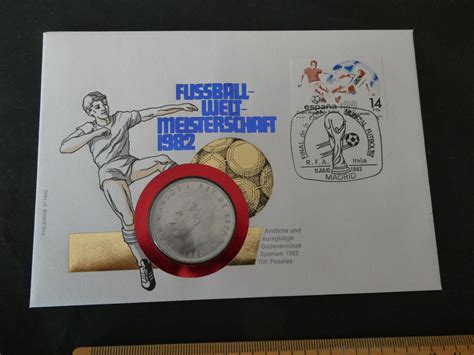 Spanien 1980 100 Pesetas Fussball WM Münzbrief Kaufen auf Ricardo