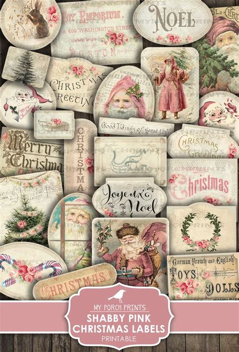 The Shabby Pink Christmas Labels Are On Display