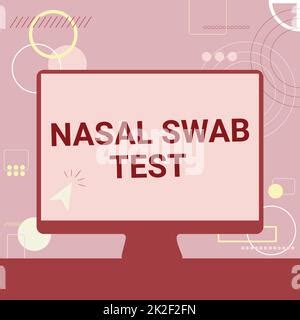 Écriture du texte affichant Nasal Swab Test Mot pour diagnostiquer une