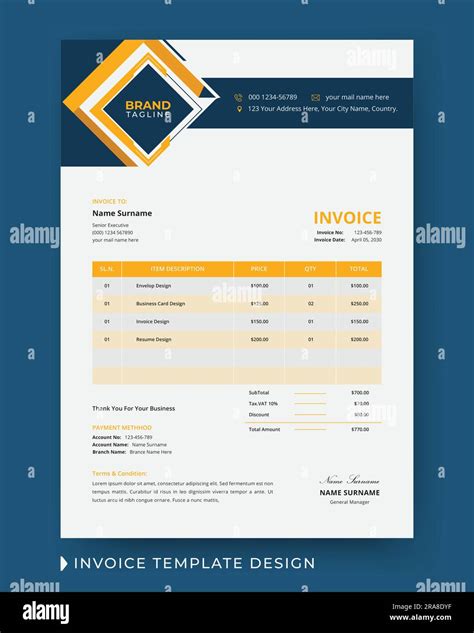 Creative And Modern Business Invoice Design With Price Receipt Payment