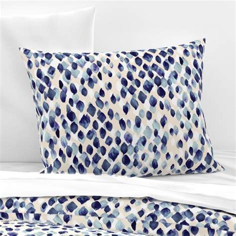 Indigo Rain Standard Pillow Sham Spoonflower