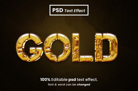 Premium Psd Gold D Editable Text Effect Style