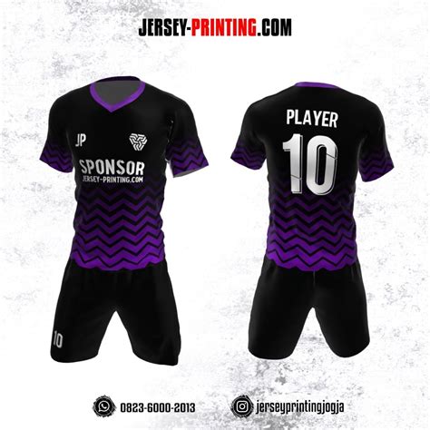 jersey futsal hitam ungu motif zigzag jersey printing bikin jersey