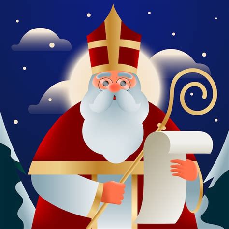 Ilustraci N De Sinterklaas Degradado Con St Nicol S Vector Premium