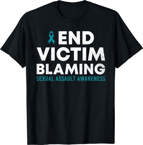 End Victim Blaming Sexual Assault Awareness Month Ribbon Summer Casual