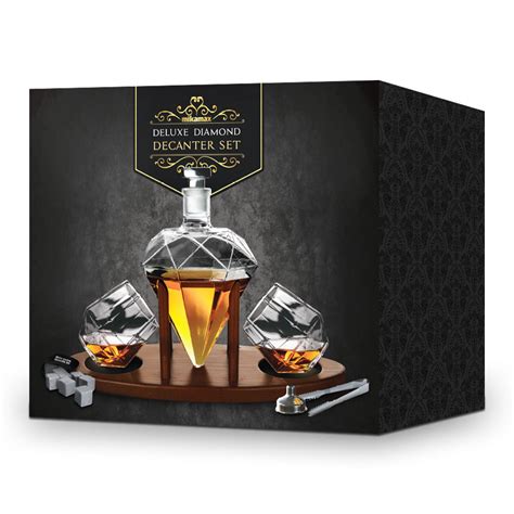 Zestaw Do Whisky Diament Deluxe Karafka Szklanki Drewniana