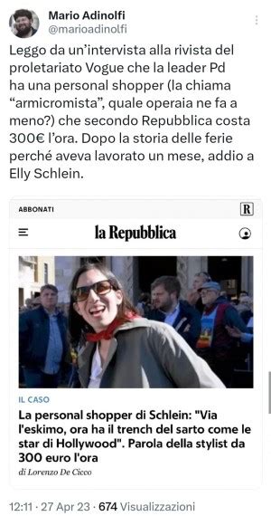 Adinolfi Continua A Schiumare Contro Elly Schlein