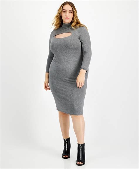 Bar Iii Trendy Plus Size Cutout Bodycon Midi Dress Created For Macys