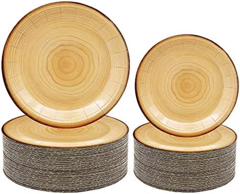 Amazon Umigy 120 Pack Wood Grain Party Supplies 7 Inch Wood Grain