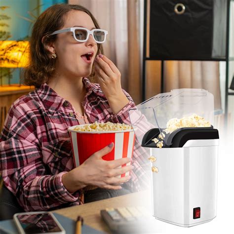 Adzgya Mini Popcorn Machine For Home Electric Small Hot Air Popcorn No Oil Tabletop Portable