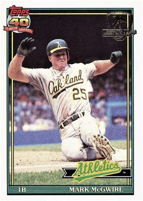 Mark McGwire 1991 Topps Desert Shield 270 Base Price Guide Sports