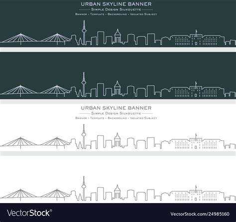 Mannheim single line skyline banner Royalty Free Vector