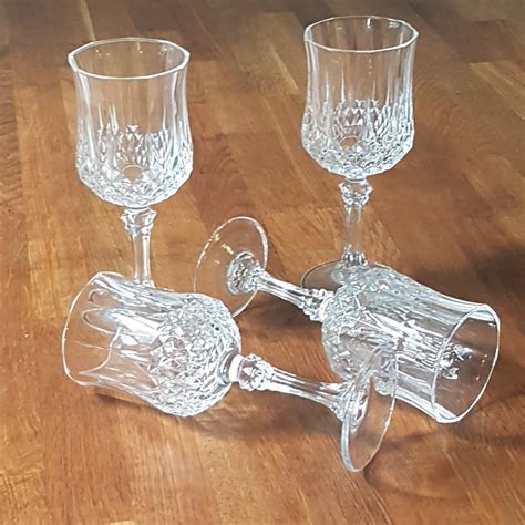 4 Vintage Cristal D Arques Durand 24 Lead Crystal Wine Glasses In