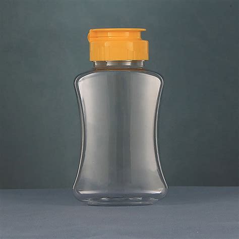 Plastic Honey Squeeze Bottle Condimentketchup Dispensers Flip Cap