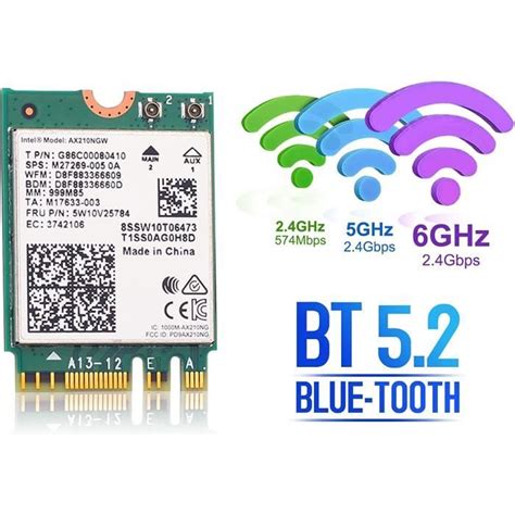 Wifi E Ax Ngw M Ngff Carte R Seau Sans Fil Bluetooth Tri Band