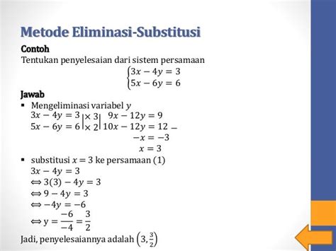 Contoh Soal Eliminasi Dan Substitusi 2021