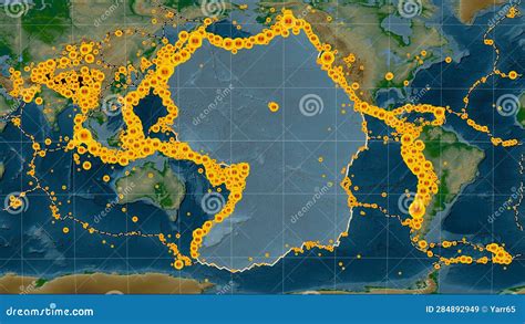 Near Pacific Plate. Boundaries. Physical Map Stock Illustration ...