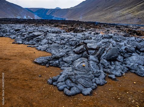 Abstract patterns in pahoehoe lava from Fagradalsfjall Volcano, Iceland ...