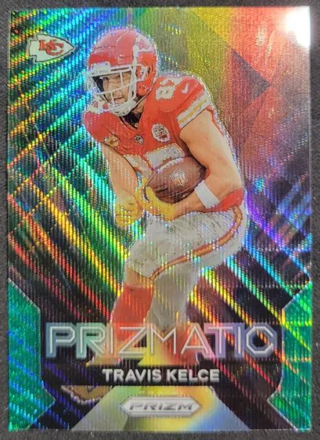 Panini Prizm Travis Kelce Prizmatic Green Wave Prizm Kc Chiefs