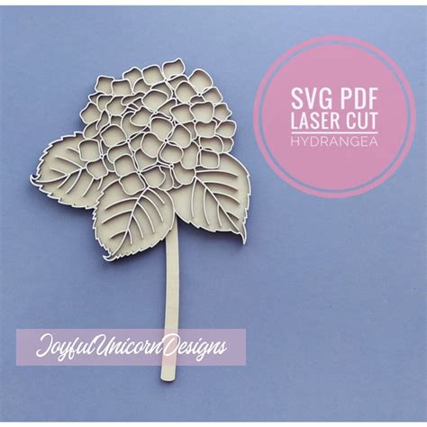 Hydrangea Svg Hydrangea Flower Svg Laser Cut Flower Svg Glowforge