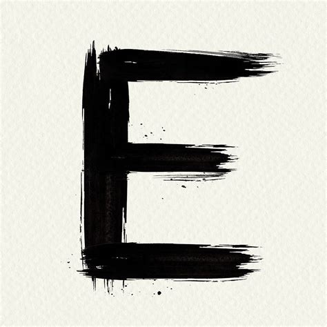 Letter E Grunge Hand Drawn Font Style