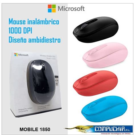 MOUSE ÓPTICO INALÁMBRICO MICROSOFT MOBILE 1850 1000DPI RECEPTOR USB