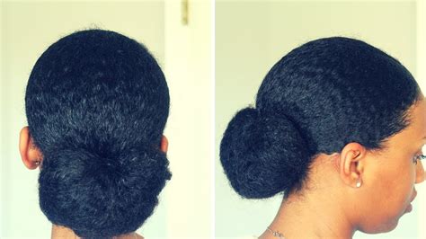 Low Sleek Natural Hair Bun Using Ecostyler Black Castor Oil Youtube