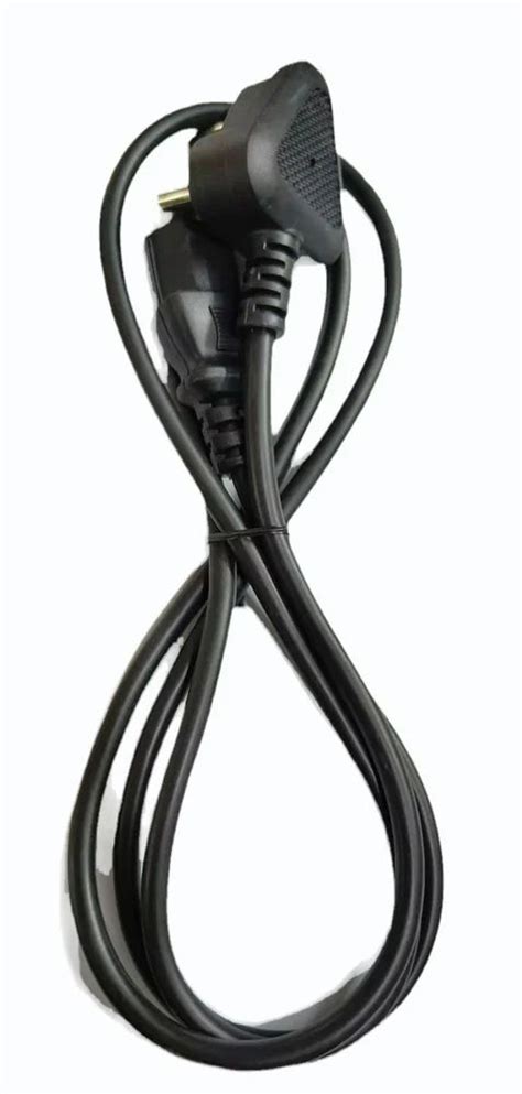 3 Pin PVC Black Desktop Power Supply Cords Size Diameter 1 2 Inch At