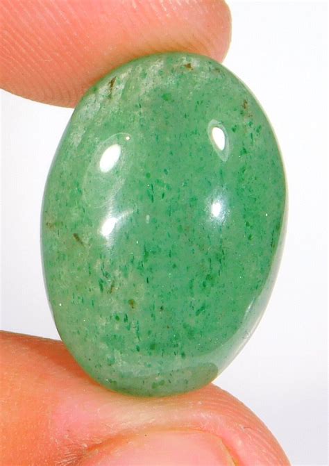 Ct Top Natural Ring Size Green Jade Aventurine Oval Cabochon