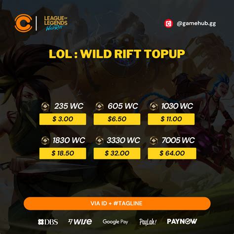 League Of Legends Wild Rift Id Top Up Wild Cores Recharge Lol Wild