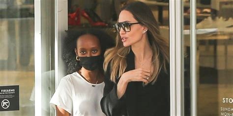 Angelina Jolie And Daughter Zahara Step Out For Shopping Trip In Beverly