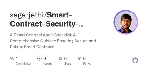 Github Sagarjethi Smart Contract Security Checklist A Smart Contract