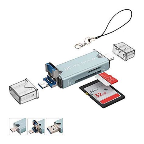 JJC 3 in 1 カードリーダー SD SDHC SDXC MMC RS MMC MicroSD Micro SD TF MicroSD