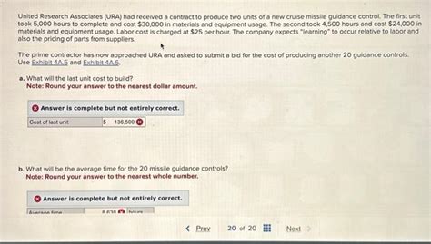 Solved United Research Associates Ura Had Received A Chegg