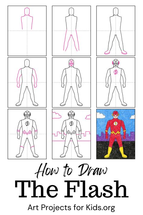 Easy How To Draw The Flash Tutorial And The Flash Coloring Page Flash