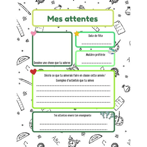 Fiche Attente des élèves