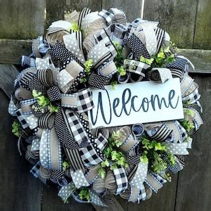 Everyday Welcome Wreath Farmhouse Neutral Year Round Wreath For Your