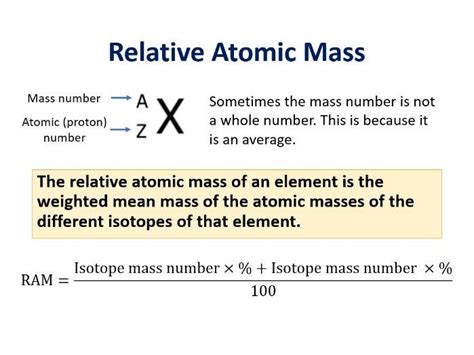 Isotopes And Relative Atomic Mass Ram Teaching Resources