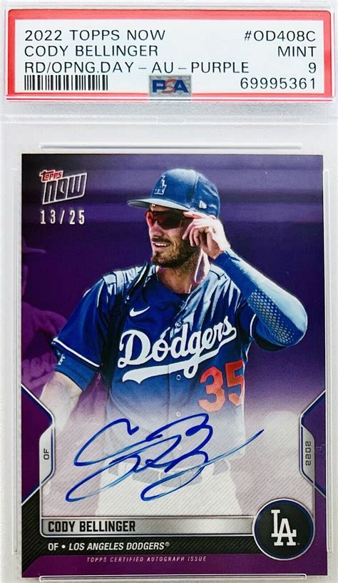 Cody Bellinger Autographed Signed 2022 Topps Now Auto Purple Sp 25