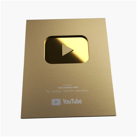 D Youtube Gold Play Button Turbosquid