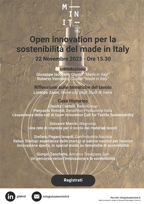 Open innovation per la sostenibilità del made in Italy Clusterminit