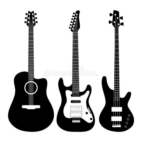 Guitarra Ilustra o Do Vetor O Branco Guitared Ilustração do Vetor