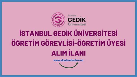 Stanbul Gedik Niversitesi Retim G Revlisi Ve Retim Yesi Al M