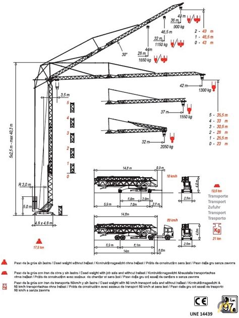 Saez HT 4213 2 50 Ton Self Erecting Tower Crane For Sale Hoists