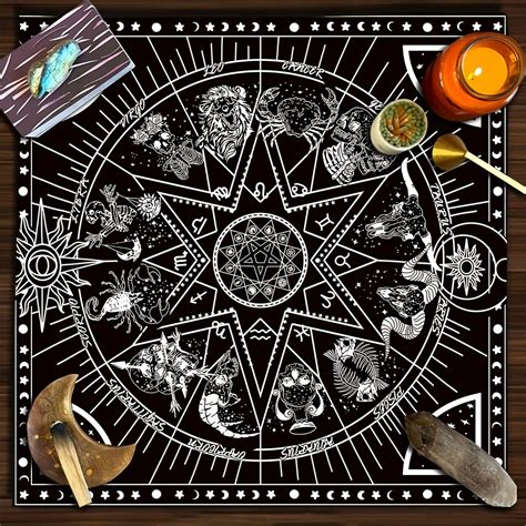 Pc Sun Moon Tarot Card Tablecloth Wheel Of The Zodiac Astrology