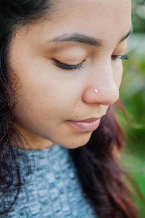 Solid Gold Tiny Heart Bone Nose Stud Solid Gold Nose Bar Etsy Nose