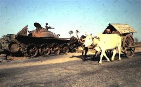 The wreckage of a Vietnamese T-54, Vietnam-Cambodian war : DestroyedTanks