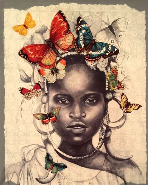 African Girl With Butterflies By Claudiatremblay On Etsy African Girl