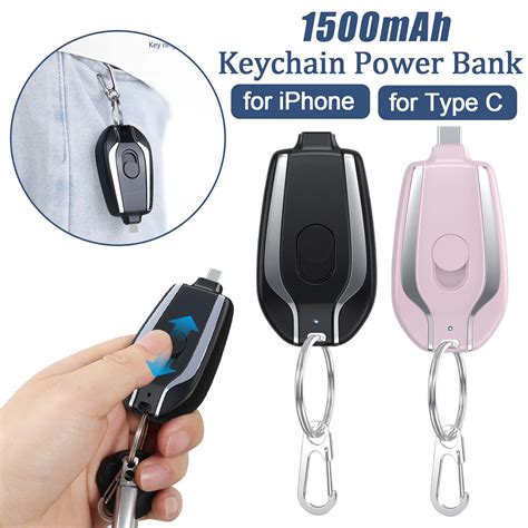 Charger Fast Charging Power Bank Mah Portable Mini Keychain