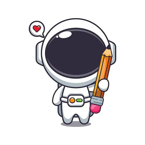 Mignon Astronaute Tenue Crayon Dessin Anim Vecteur Illustration